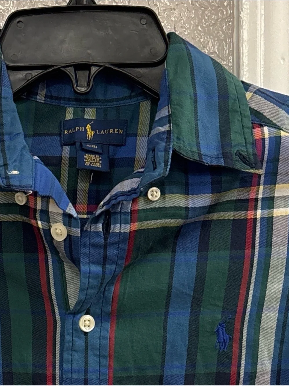 Ralph Lauren Blue, Green & Red Plaid Button-Down Shirt